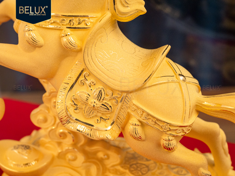 Tượng Ngựa Tài Lộc vàng cát 20x7x17cm